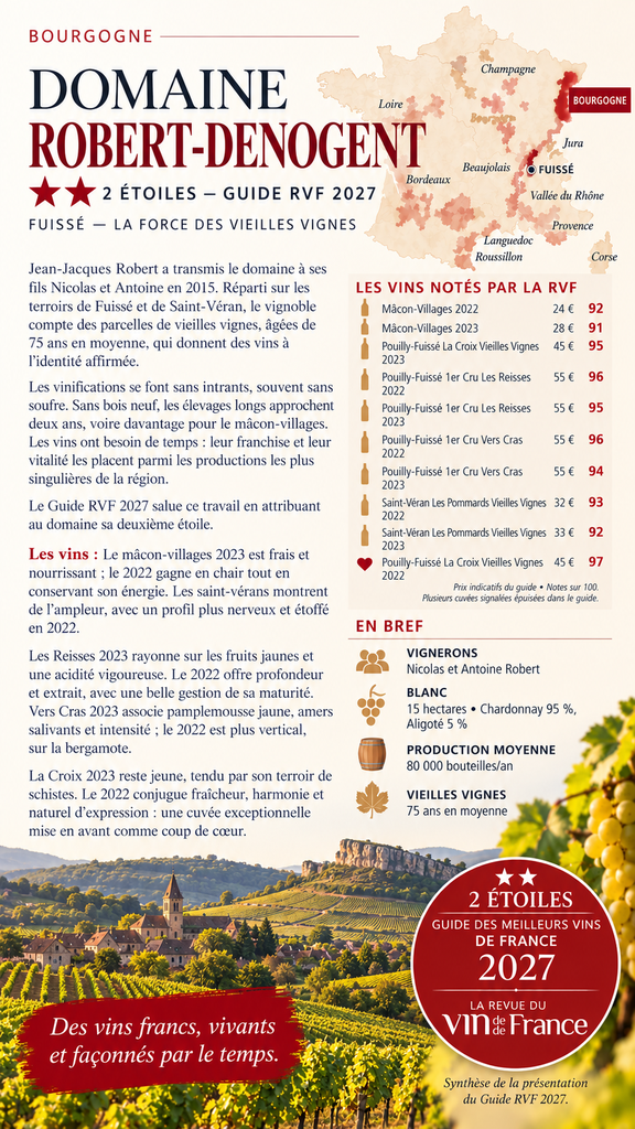 Domaine Robert-Denogent, deux étoiles RVF 2027.webp
