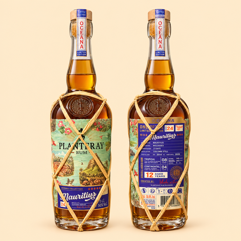 Deux bouteilles de rhum Planteray Oceana.webp