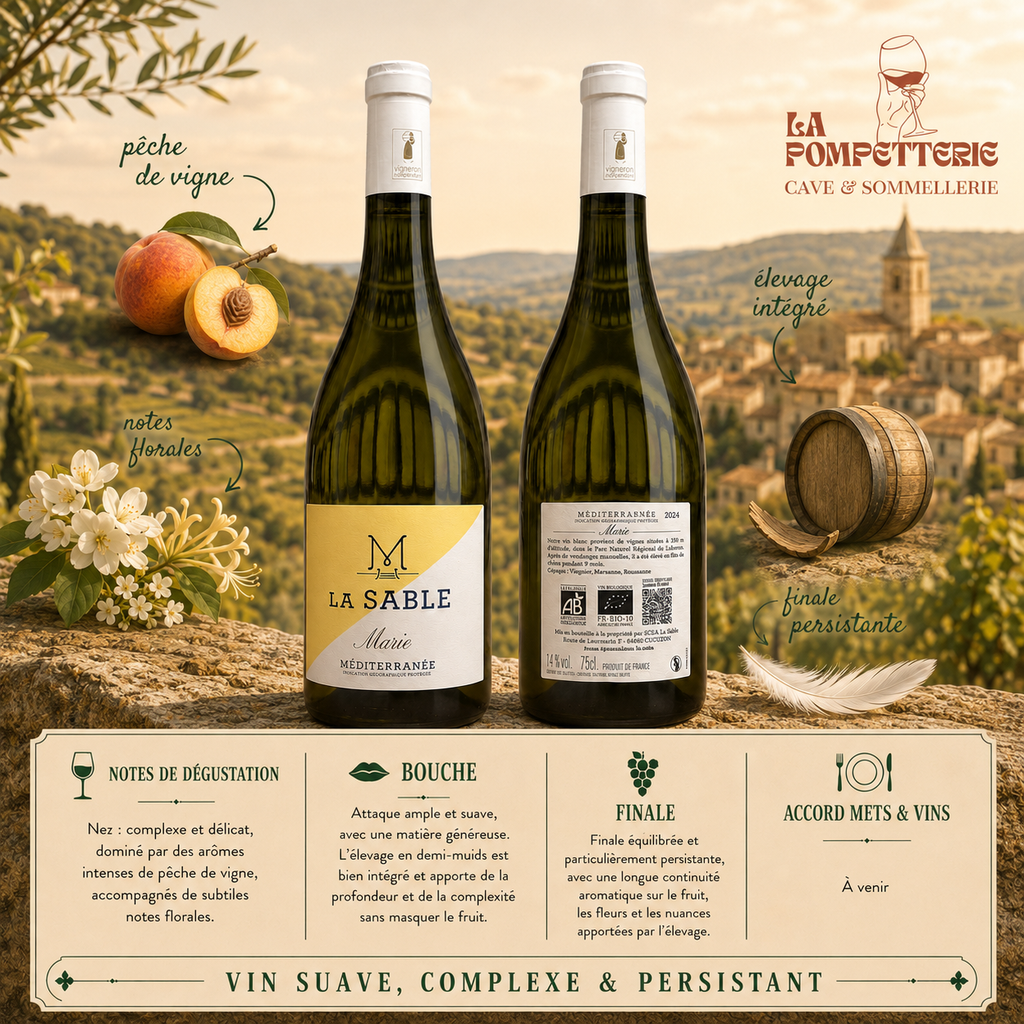 Méditérannée blanc "Cuvée Marie" Château la Sable 2024
