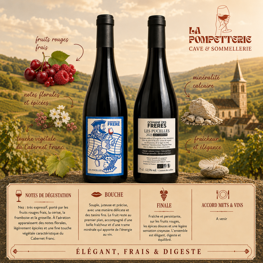 Chinon rouge "Les Pucelles" Domaine du Frère 2023