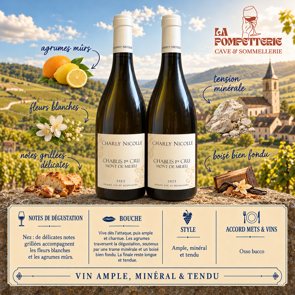 Chablis "1er Cru Mont de Milieu" Domaine Charly Nicolle 2023